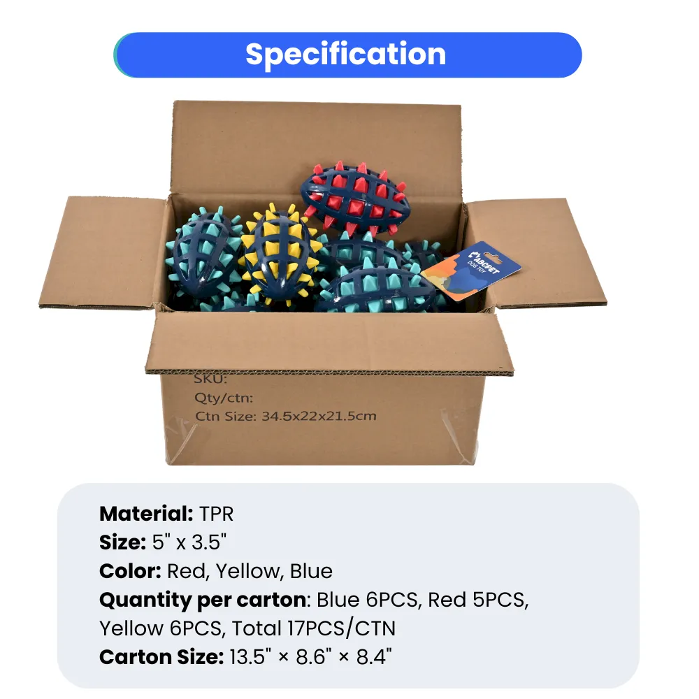 Bulk Squeaky Spiked TPR Dog Toy