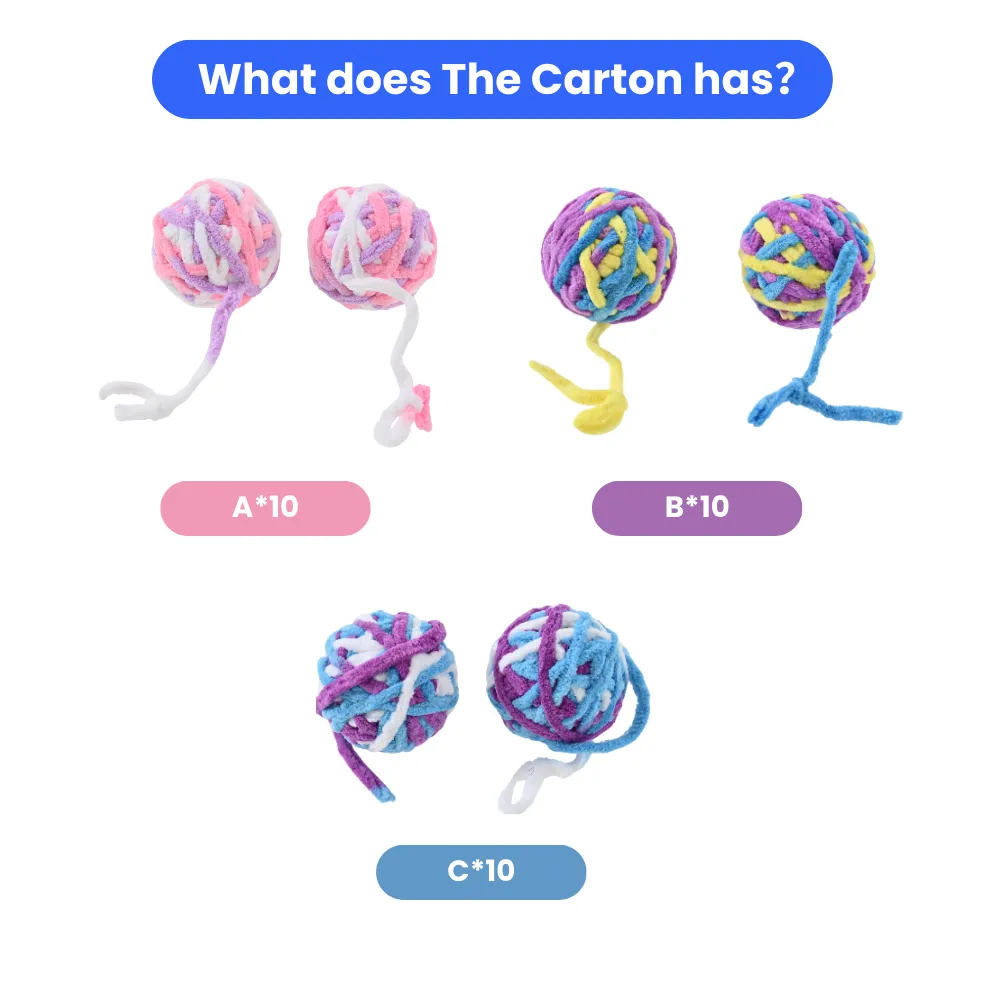 Colorful Cat Ball Toy (Set of 2)