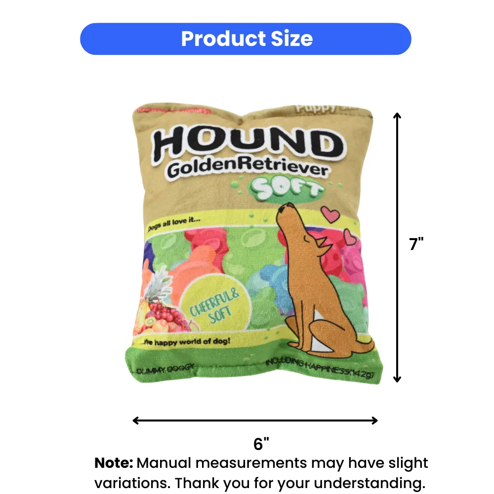 Dog Plush Toy with Crinkle Size