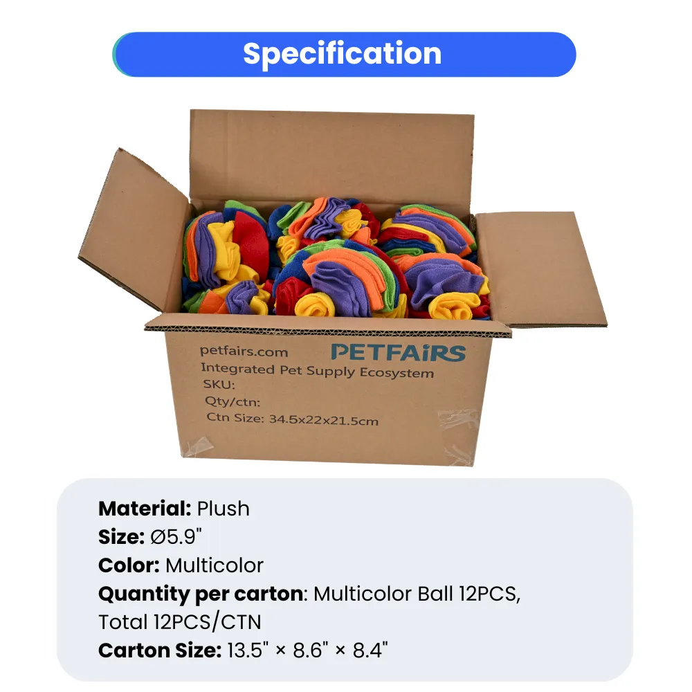 Durable Colorful Snuffle Ball Dog Toy
