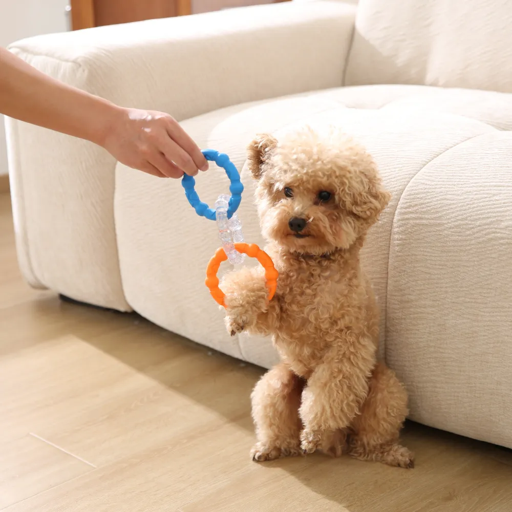 Hot Dog 3 Ring Chew Toy