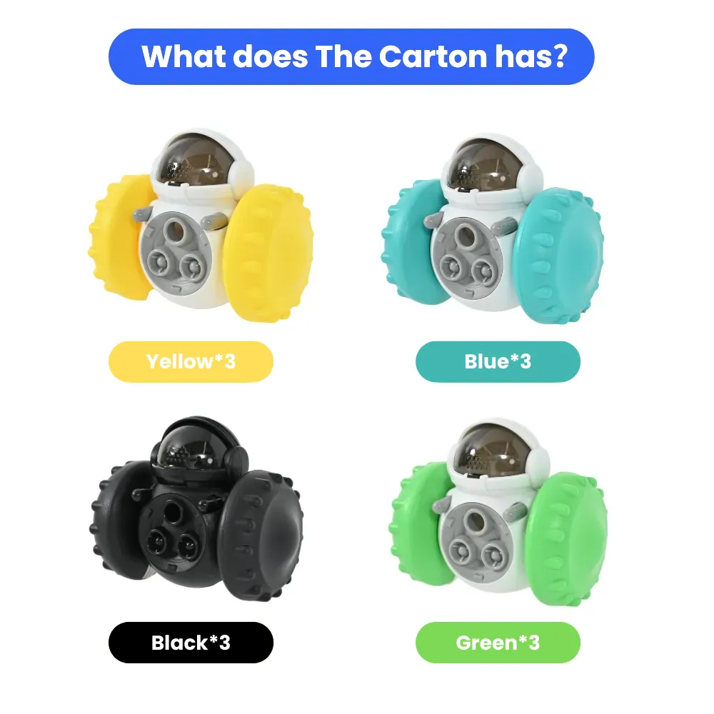 Interactive Tumbler Pet Toys, 4 Assorted Colors, 12pcsCarton