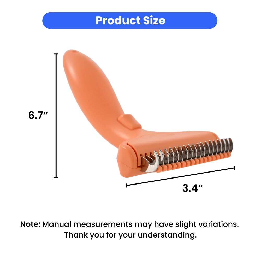 Pet grooming comb with button