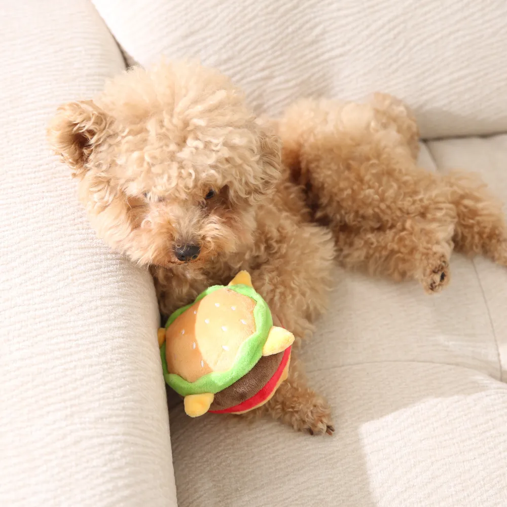dog toy hamburger
