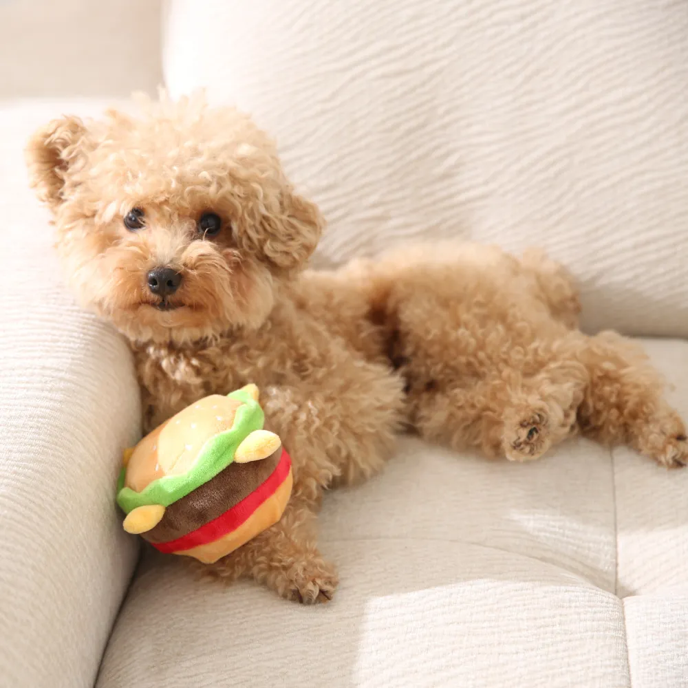 hamburger pet toy