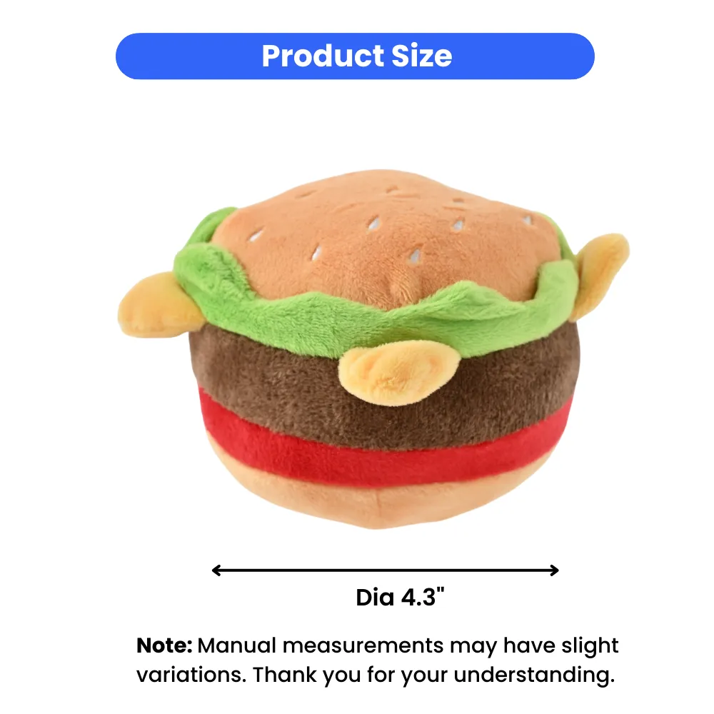 hamburger plush dog toy Size