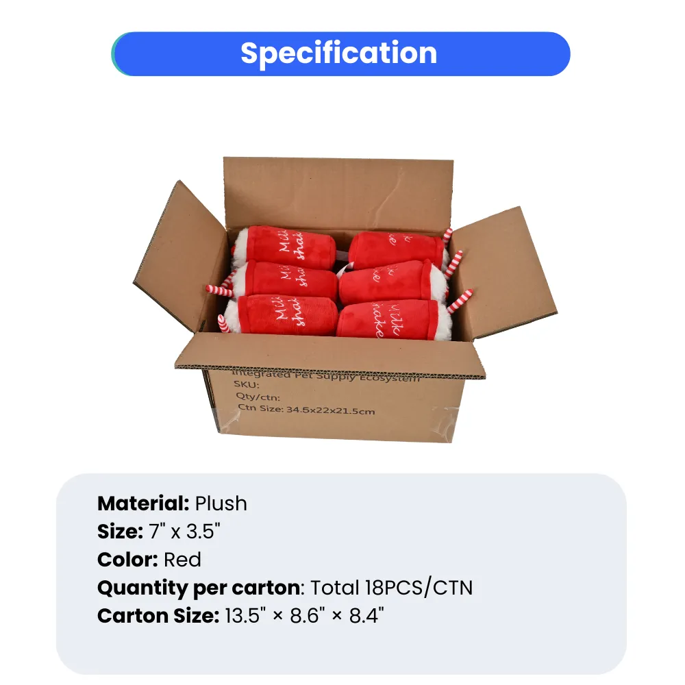 milkshake plush dog toy