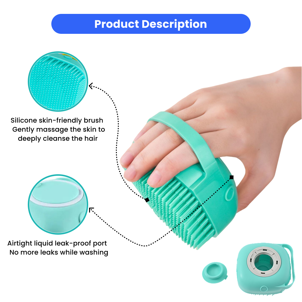 pet silicone bath brush massage