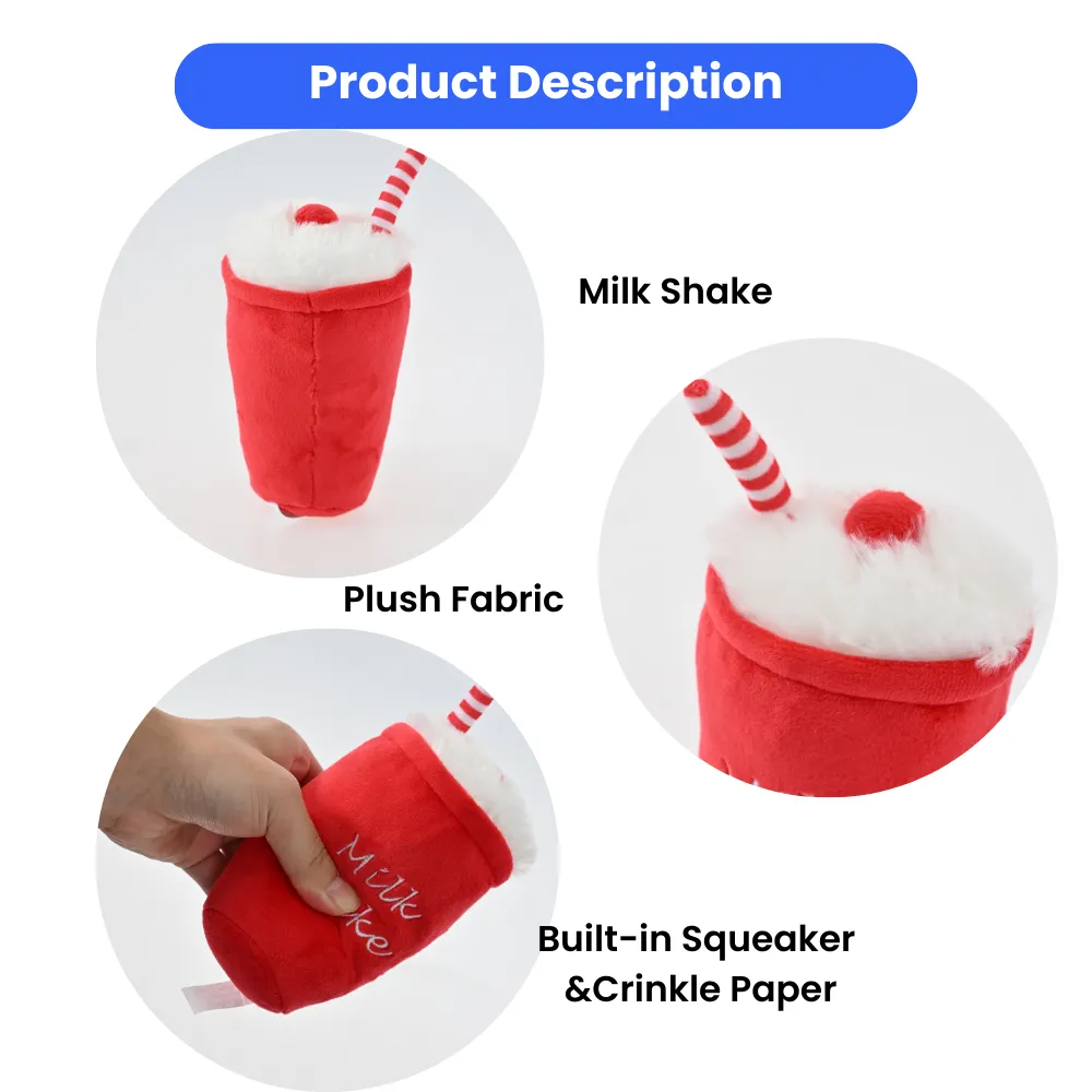 plush milkshake dog toy