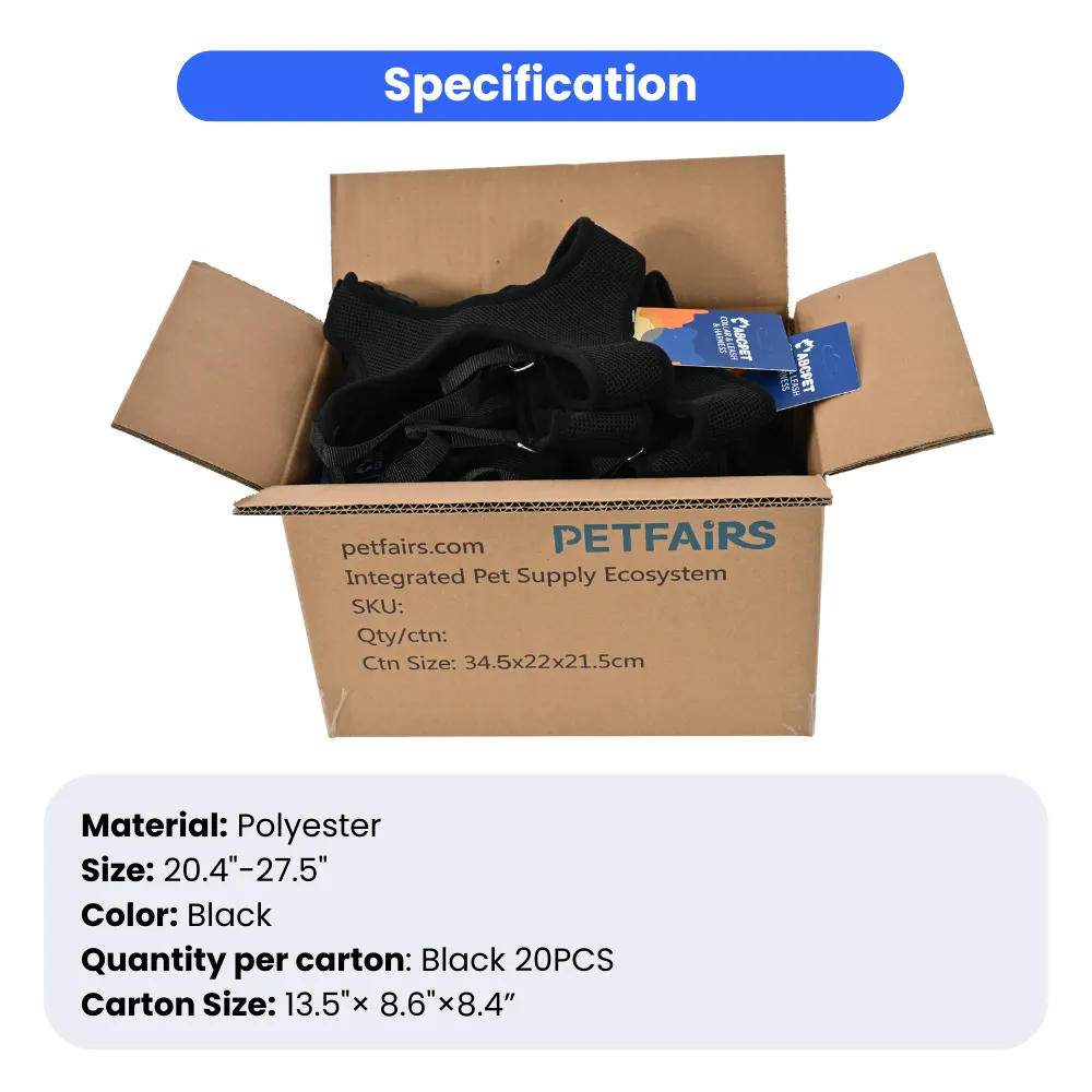 ASPCA Anti-Pull Adjustable Mesh Dog Harness - Stops Pulling Instantly - L/XL Black