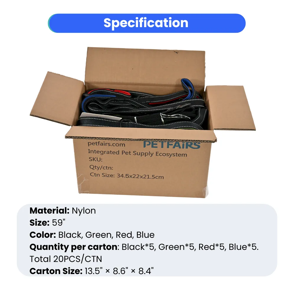 Bulk Dual Handle Nylon Dog Leash