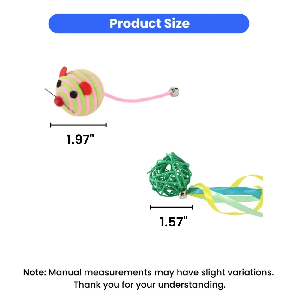 Cat Ball Toy Set, 2 Assorted Colors,