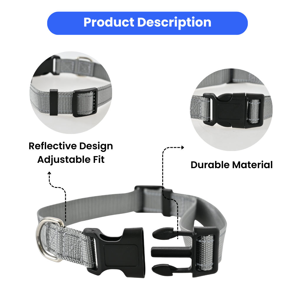 Dog Collar Reflective Large