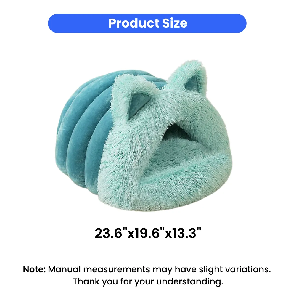Large Size Fluffy Cat Ear Pet Bed