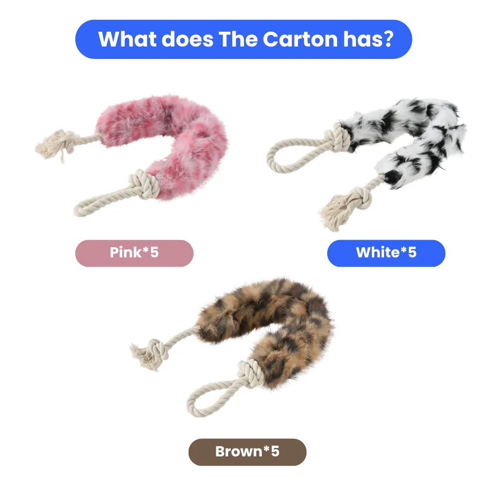 Long Tail Plush Dog Toy with Rope Color