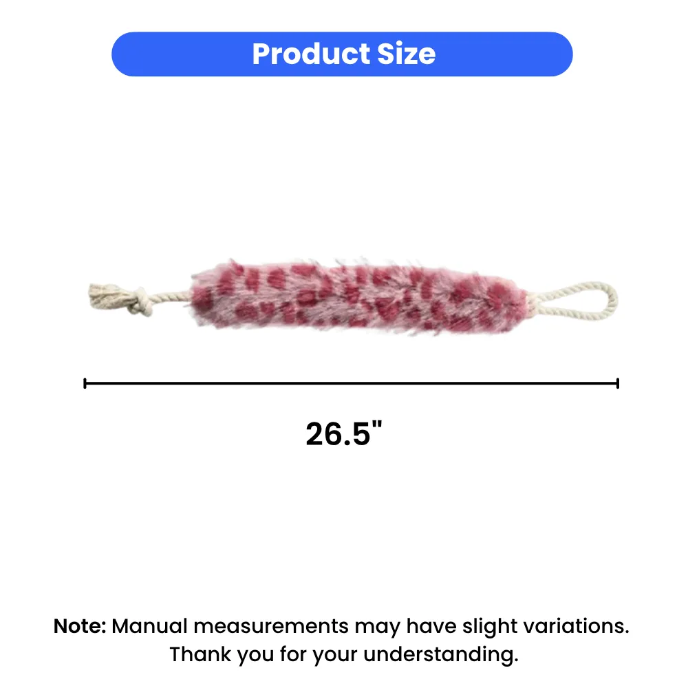 Long Tail Plush Dog Toy with Rope size