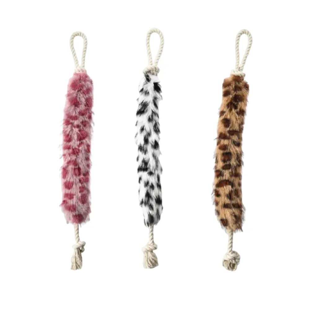 Long Tail Plush Dog Toy with Rope