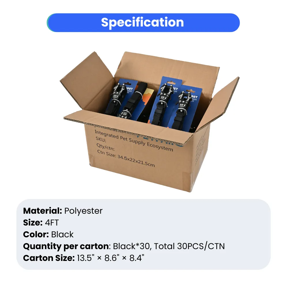 Polyester Dog Leash, Black Color, 25 pcs/Carton