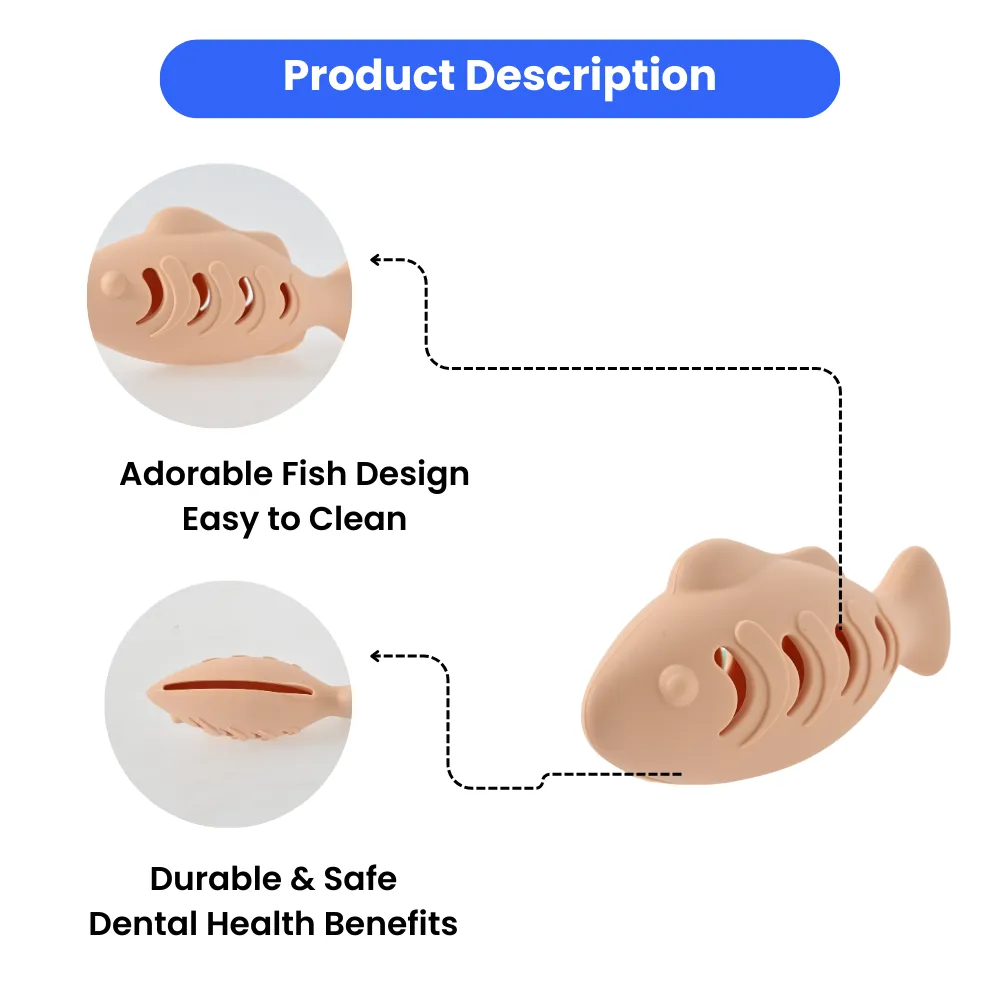 Wholesale Cat Silicone Food Grade Fish Toy, 2 Assorted Colors, 60pcsCarton