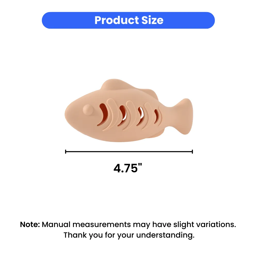 Wholesale Cat Silicone Food Grade Fish Toy, 2 Assorted Colors, 60pcsCarton