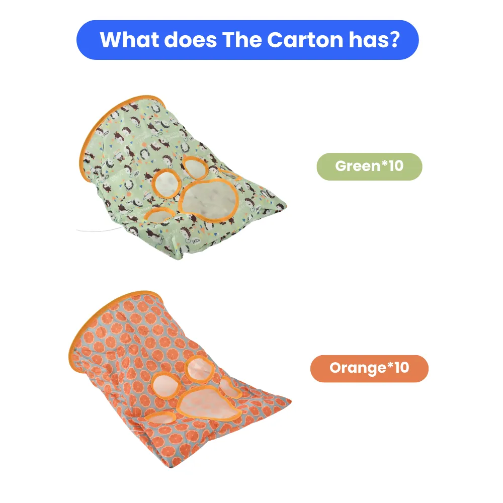 Wholesale Collapsible Cat Tunnel Bag Toy, 17.7x19.6, 2 Assorted Colors, 20pcsCarton