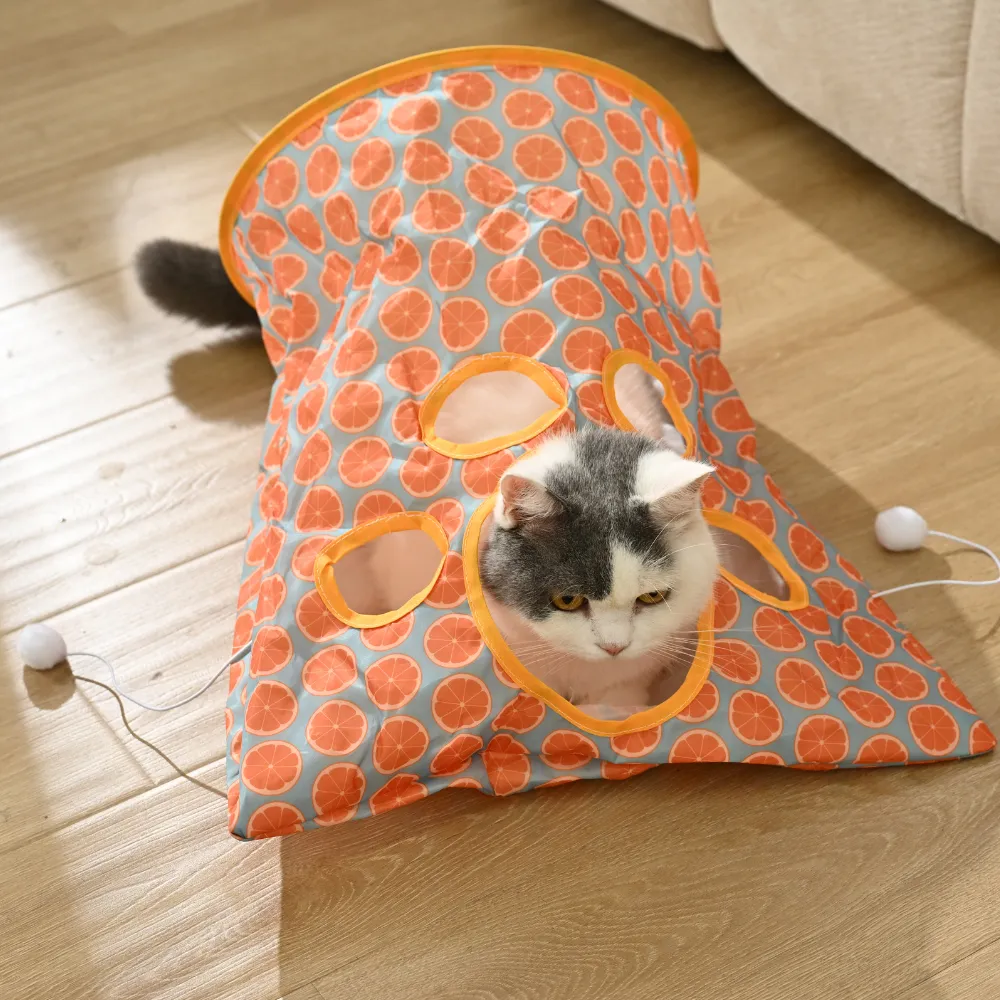 Wholesale Collapsible Cat Tunnel Bag Toy, 17.7x19.6, 2 Assorted Colors, 20pcsCarton