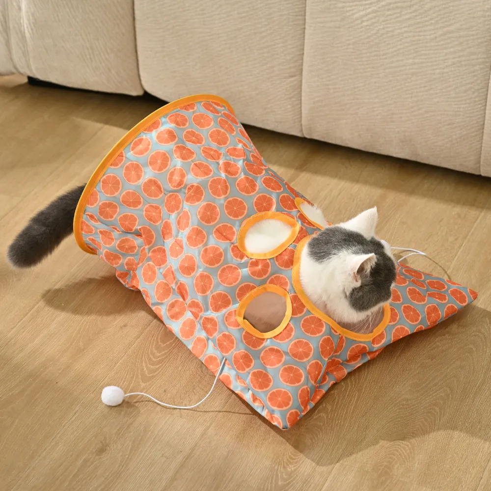 Wholesale Collapsible Cat Tunnel Bag Toy, 17.7x19.6, 2 Assorted Colors, 20pcsCarton