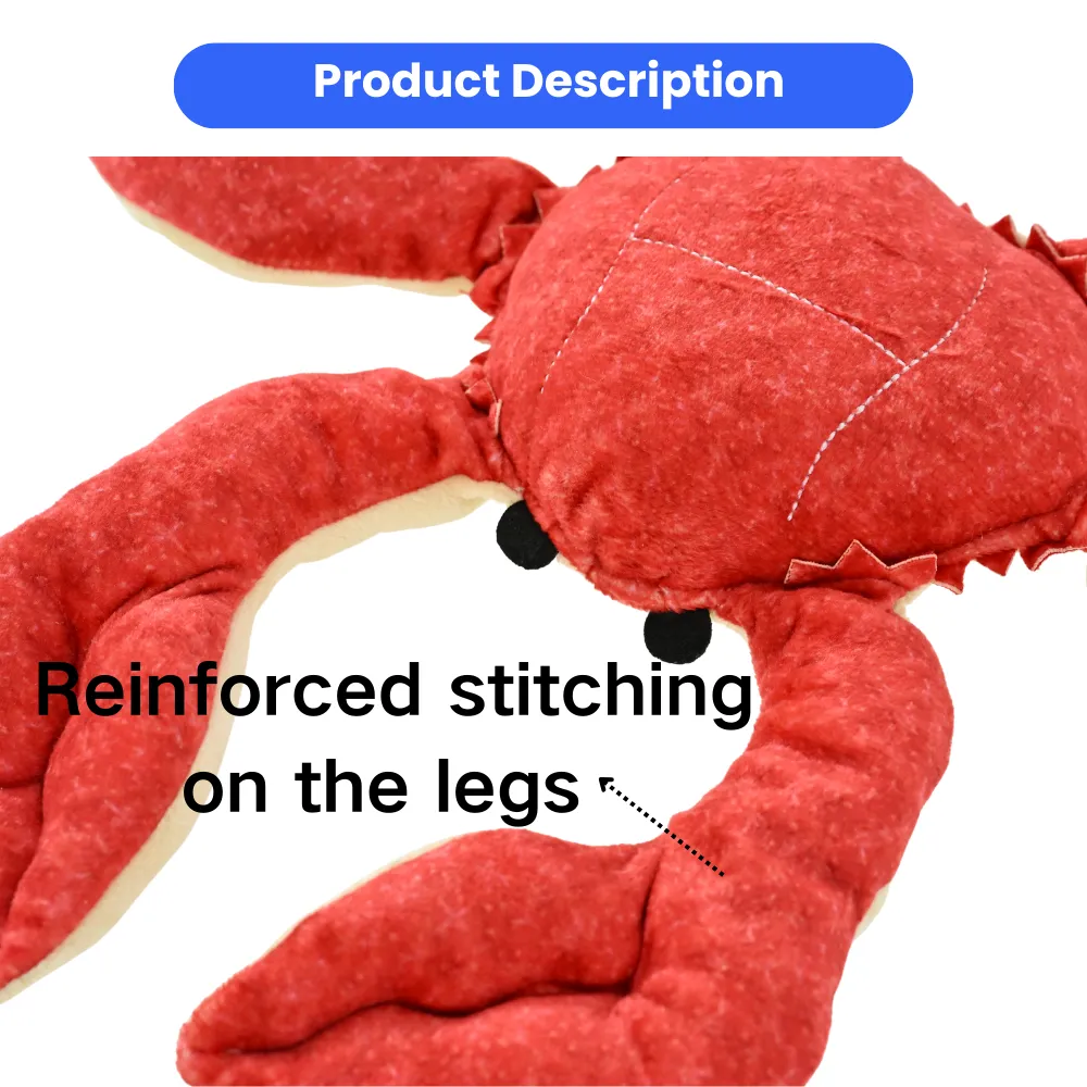 Wholesale Dog Interactive Plush Crab Toy, 13x11, 10 pcsCarton