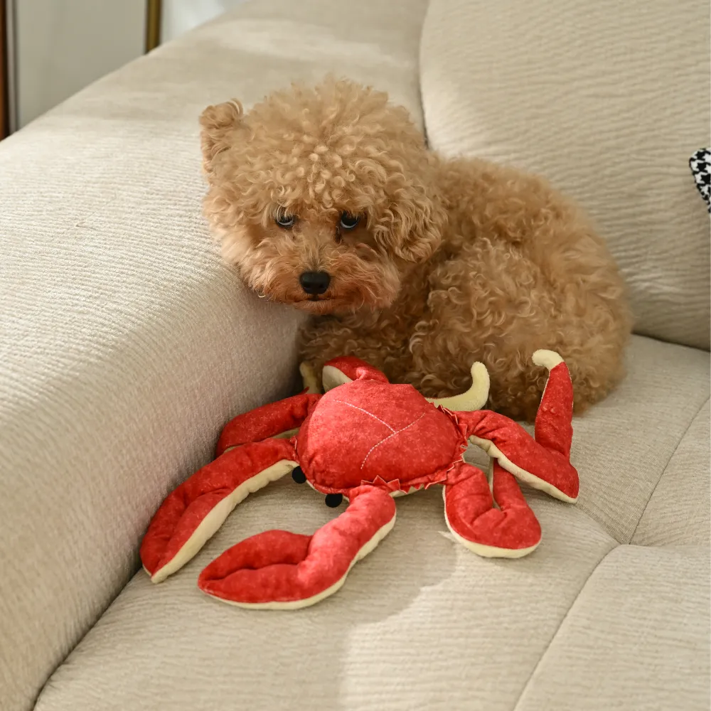 Wholesale Dog Interactive Plush Crab Toy, 13x11, 10 pcsCarton