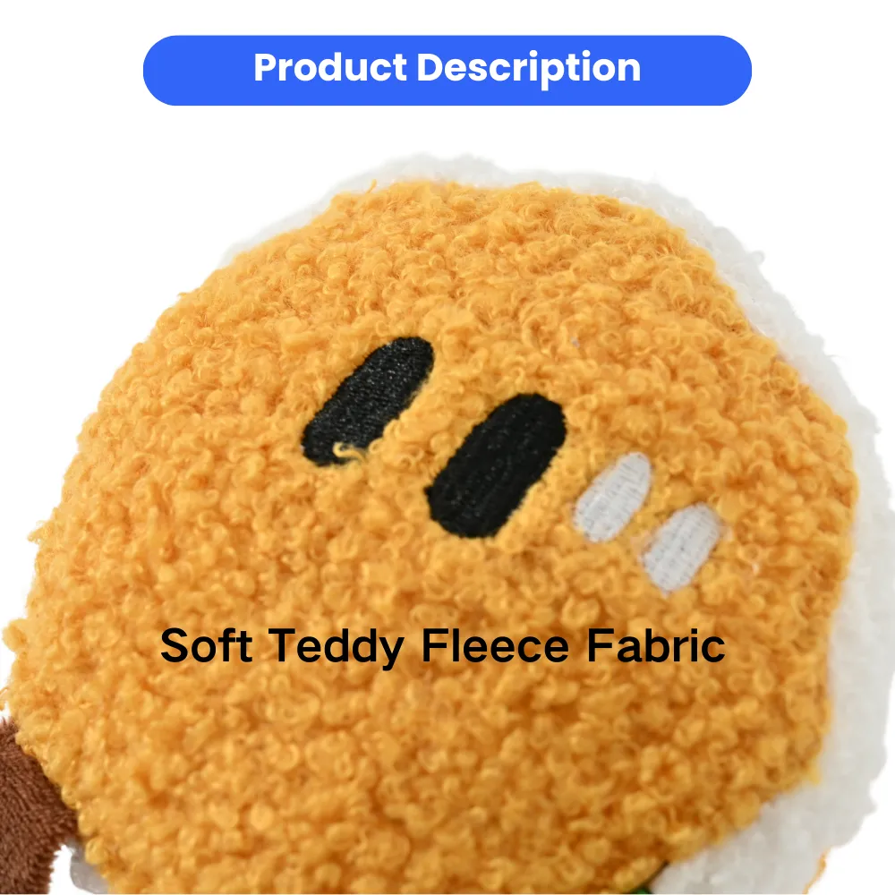 Wholesale Dog Plush Breakfast Bread Squeaker Toy Set, 4 Assorted Colors, 16pcsCarton