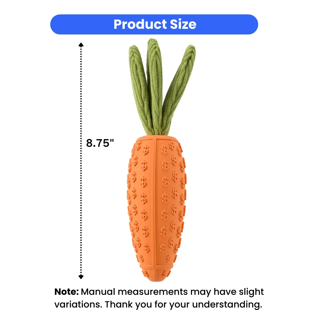 Wholesale Dog Rubber Carrot Toy with Squeaker, 8.75, 10 pcsCarton