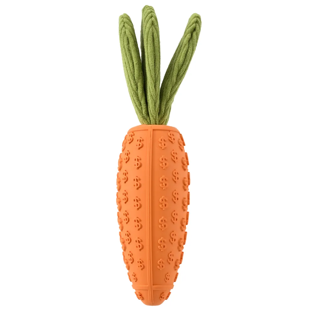 Wholesale Dog Rubber Carrot Toy with Squeaker, 8.75, 10 pcsCarton