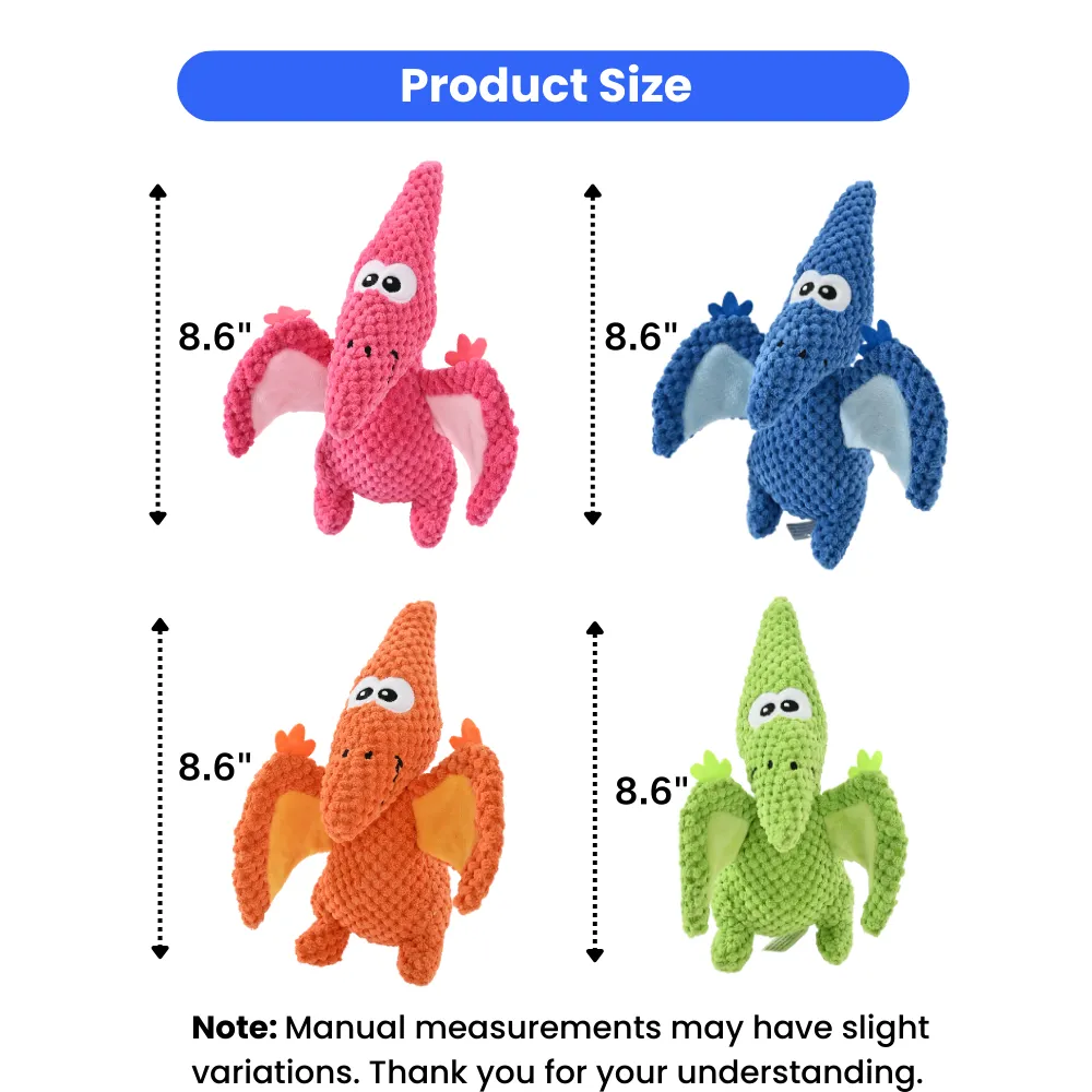 Wholesale Dog Toy Pterodactyl with Squeaker.8.6, 4 Assorted Colors, 12pcsCarton