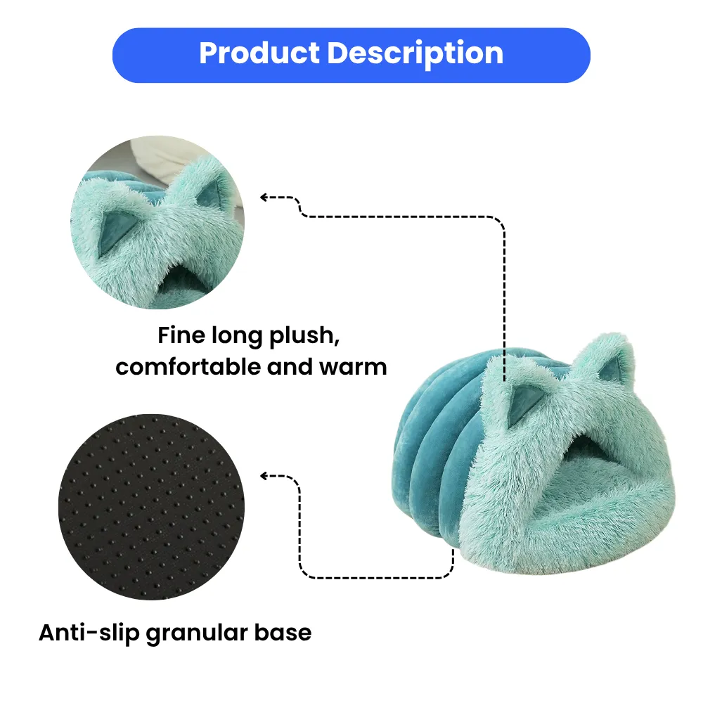 Wholesale Fluffy Cat Ear Pet Bed