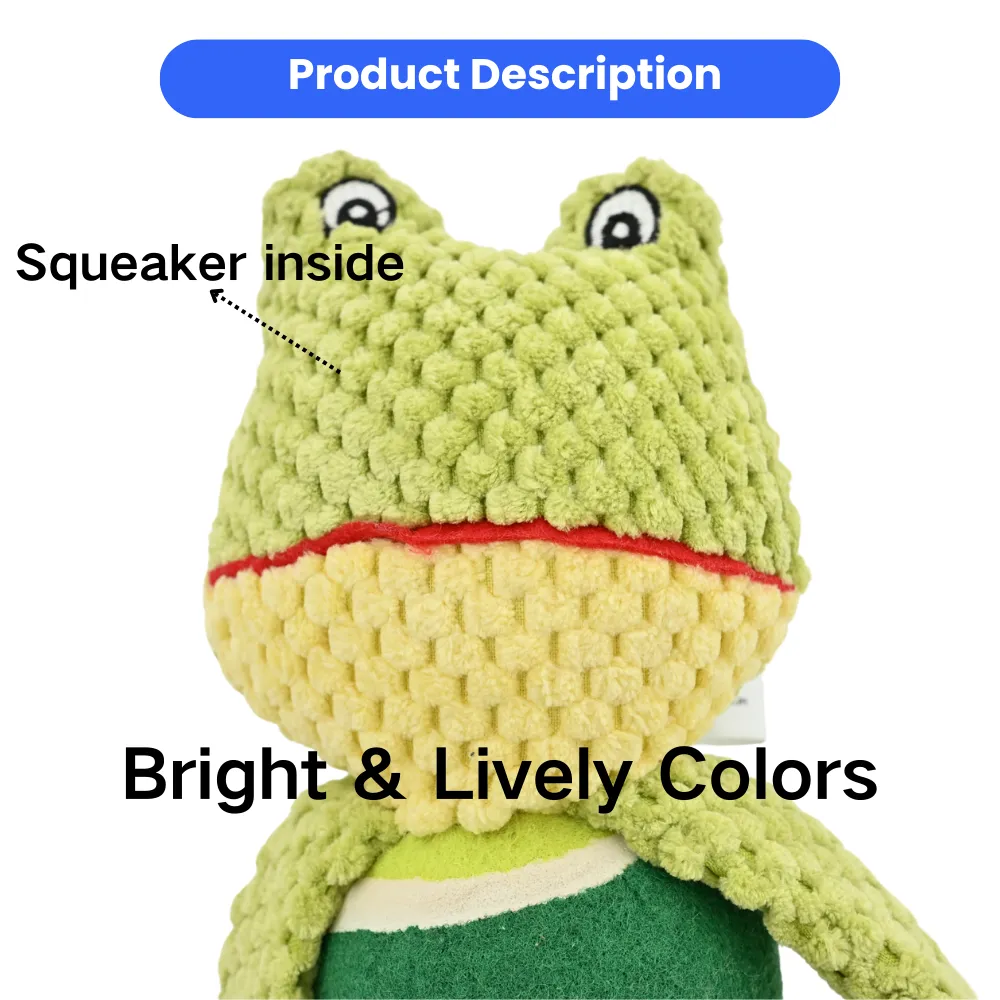 Wholesale Long Legs Funny Frog Shape Dog Toy,16.5", 10 pcs/Carton