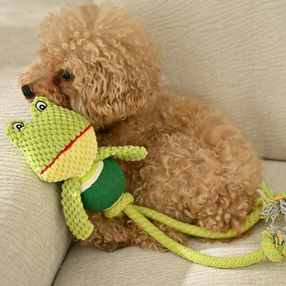 Wholesale Long Legs Funny Frog Shape Dog Toy,16.5", 10 pcs/Carton