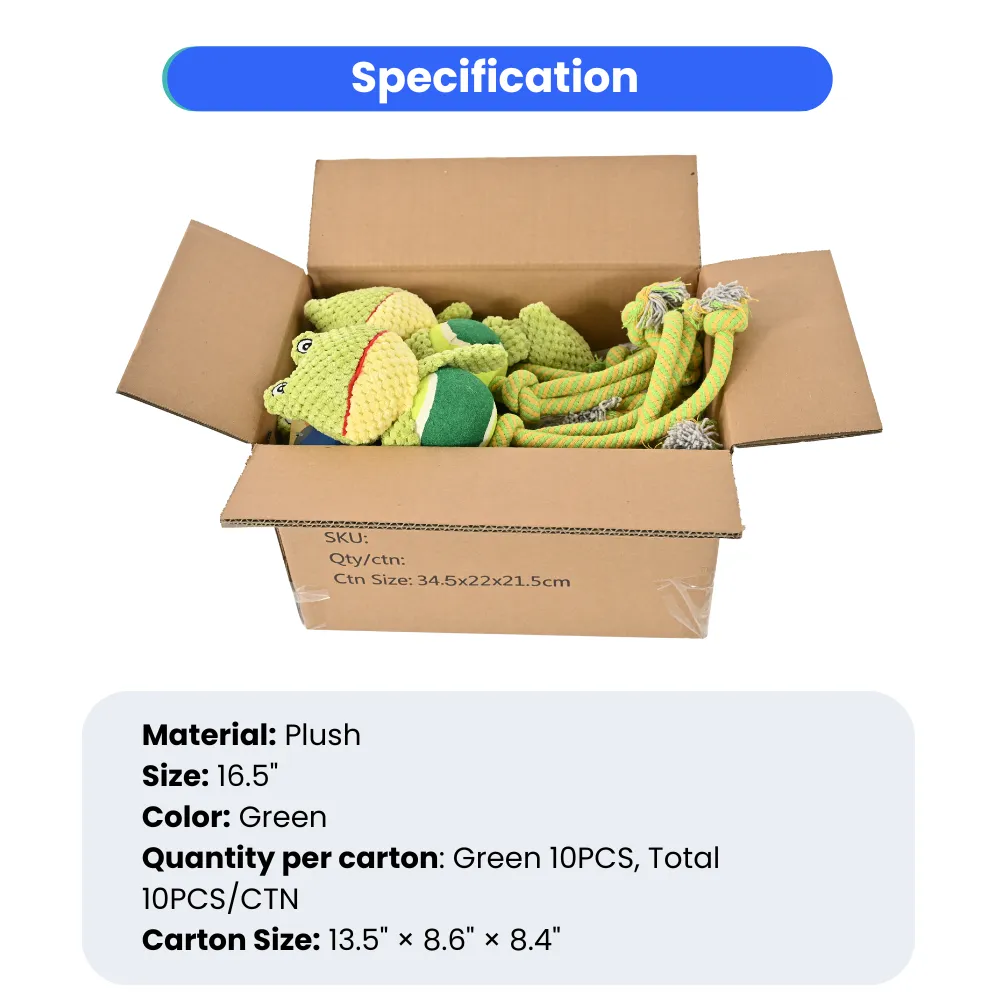 Wholesale Long Legs Funny Frog Shape Dog Toy,16.5", 10 pcs/Carton