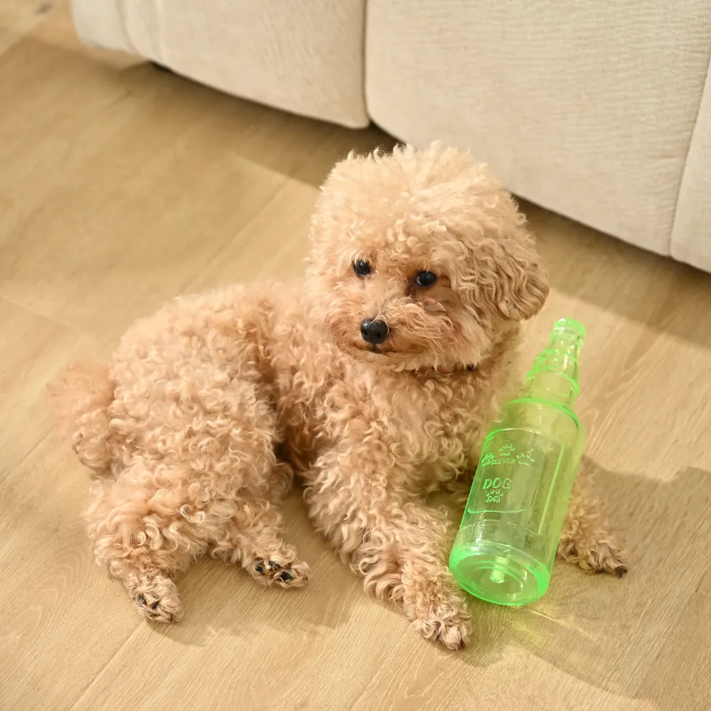 Wholesale Pet Chewy TPR Bottle Toy, L Size, 4 Colors Assorted, 9pcsCarton