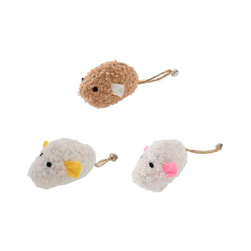 Wholesale Skitter Mice Cat Plush Toy Set, 2 Assorted Colors, 3pcsPack, 40packsCarton