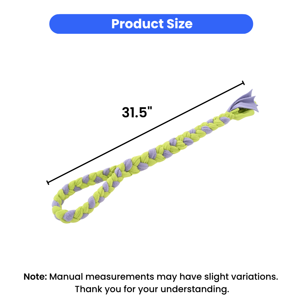 Woven Plush Rope Dog Toy Size