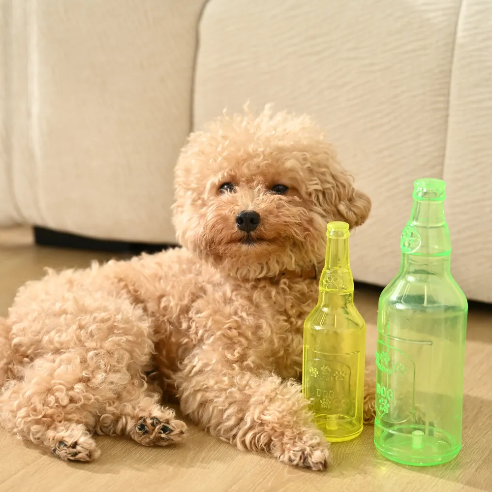 wholesale Pet TPR Bottle Toy, 4 Colors Assorted, 24pcsCarton