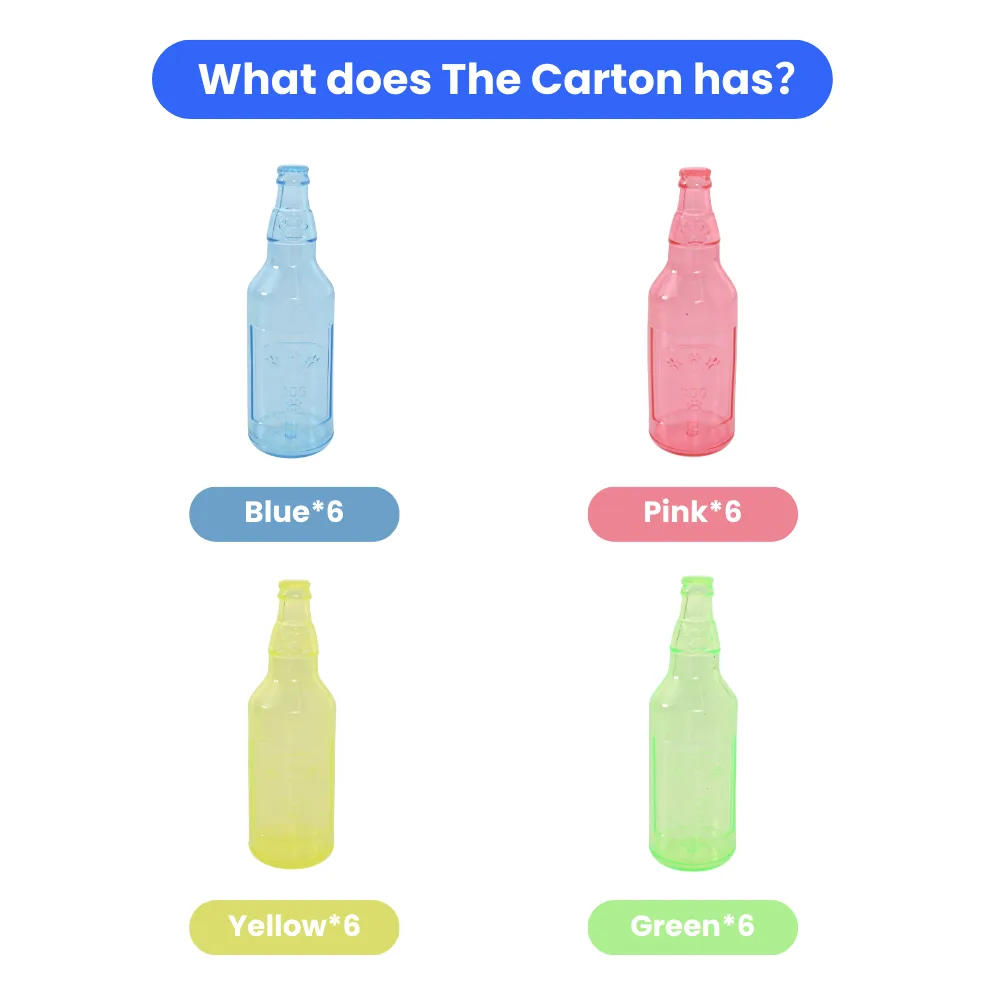 wholesale Pet TPR Bottle Toy, 4 Colors Assorted, 24pcsCarton