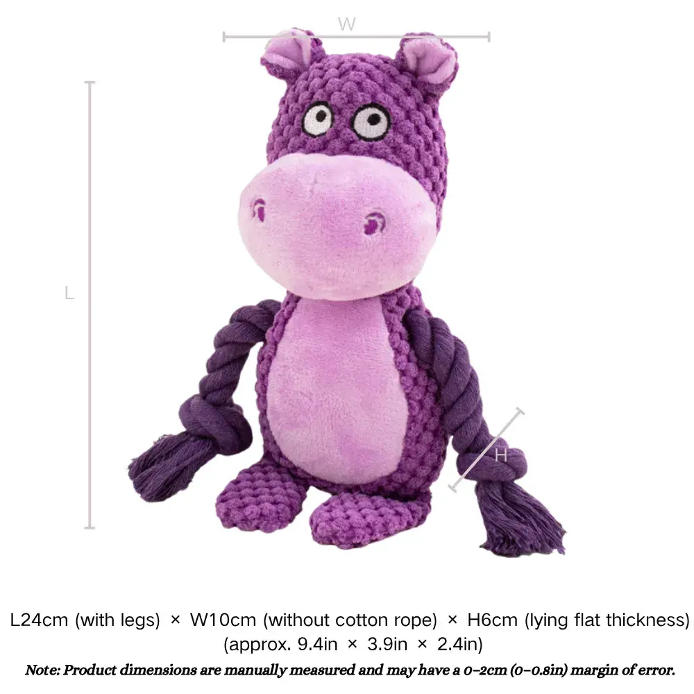 Dual-Layer Fabric Interactive Squeaky Rope Dog Toy