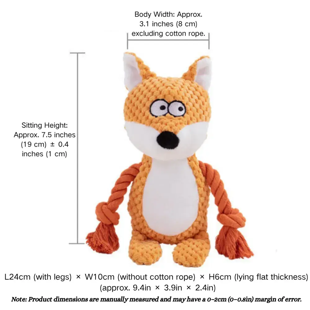 Dual-Layer Fabric Durable Plush Squeaky Rope Dog Toy