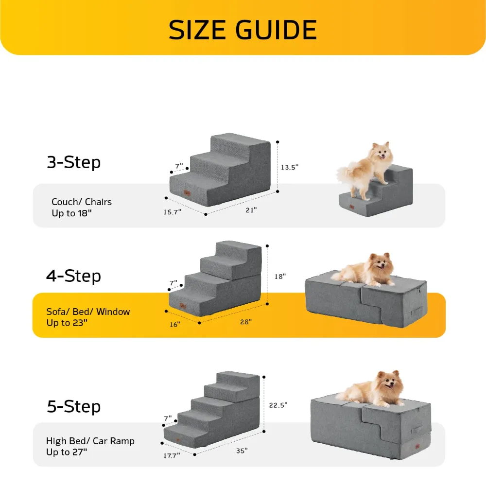 wholesale 4-Step Grey Dog Stairs, 2 PcsCarton