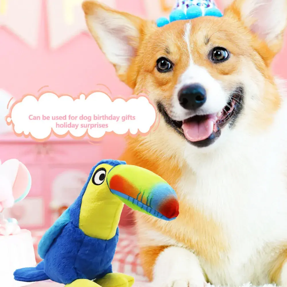 Wholesale Large Beak Bird Plush Interactive Squeaky Dog Toy