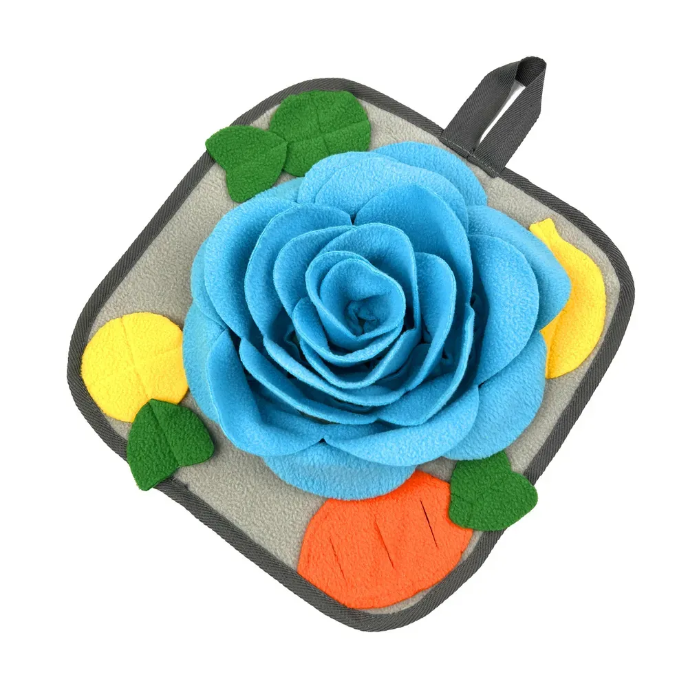 Interactive Flower-Shaped Foraging Mat for Small Pets Stress-Relief