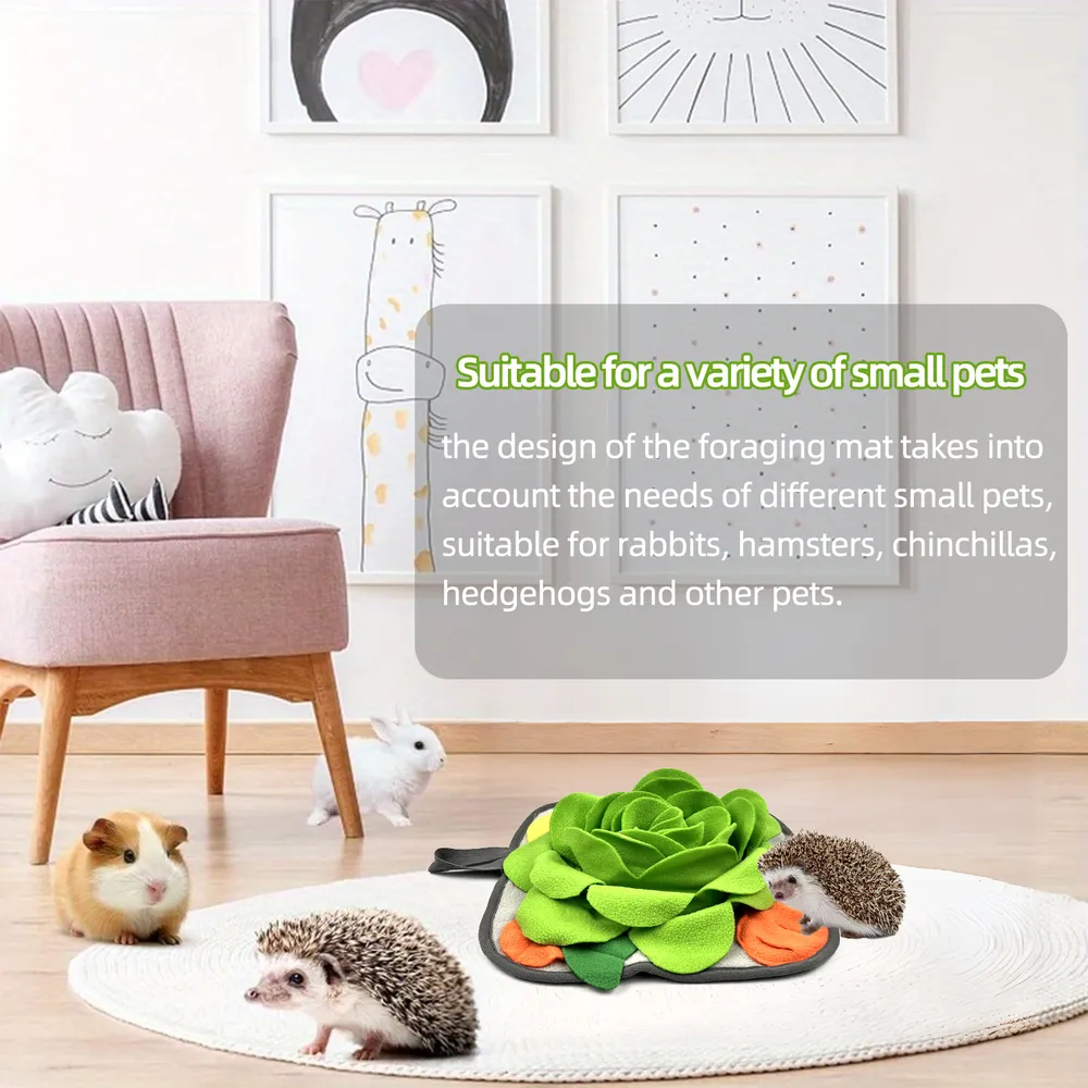 Interesting Flower-Shaped Foraging Mat for Small Pets Stress-Relief
