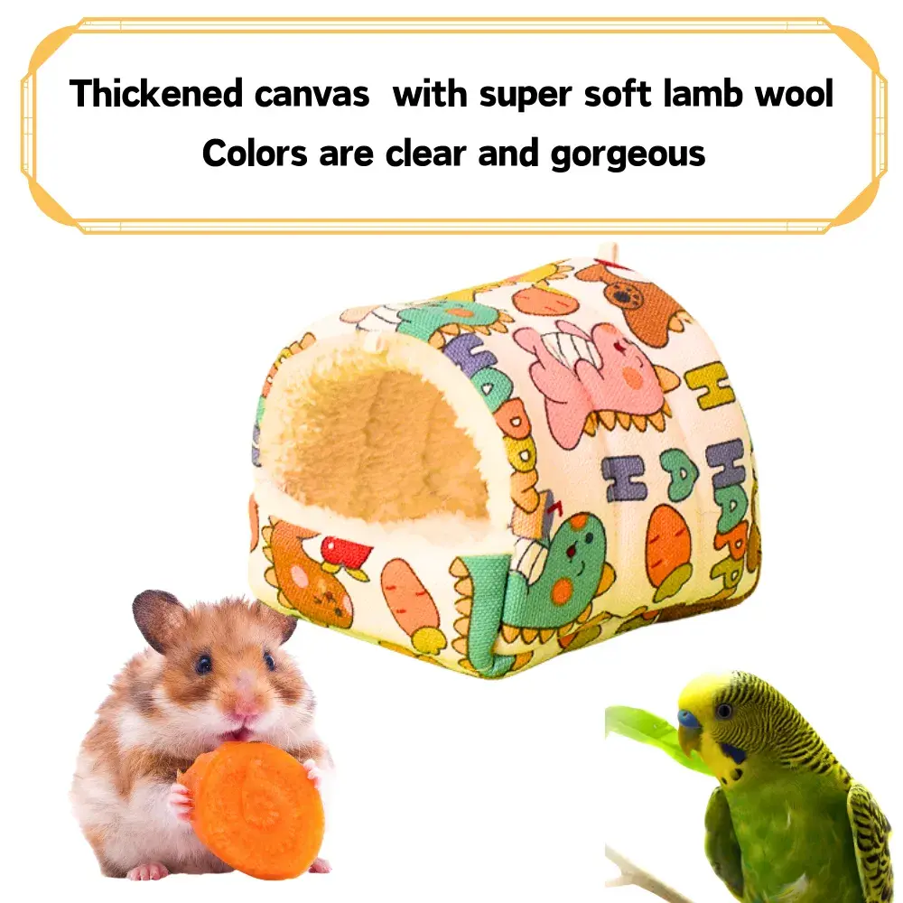 Winter Warmth Plush Hamster & Parrot Cozy Bed