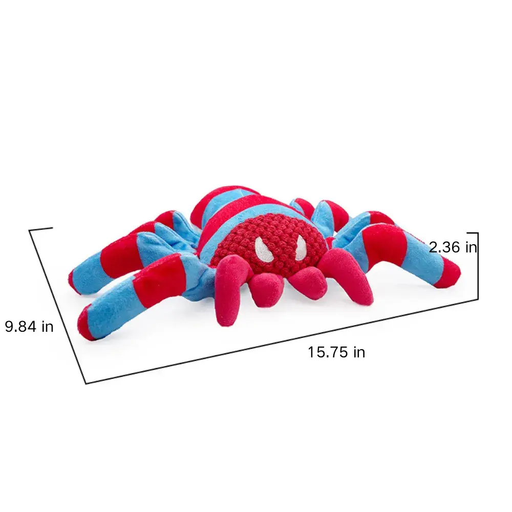 Durable Squeaky Plush Spider Dog Toy